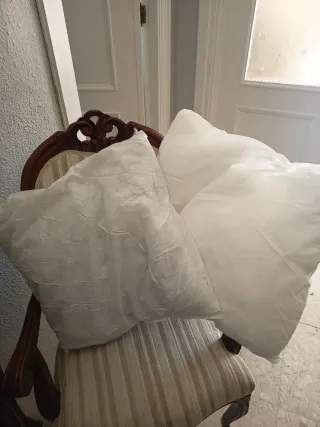 Dos rellenos de cojín blancos
