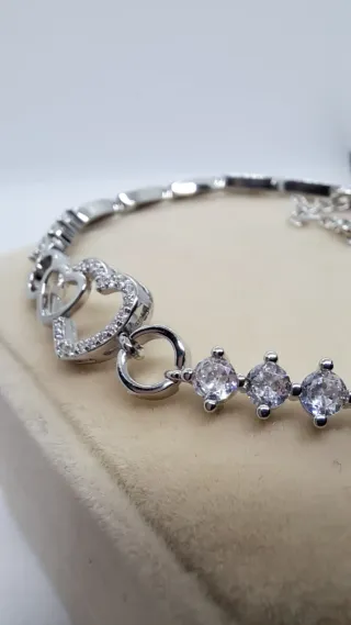 Pulsera Corazón Circonitas Plata 925