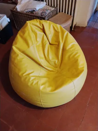 Puf Sofá Amarillo Piel Sintética