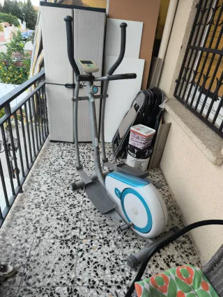 Elíptica Fitness Gris y Azul