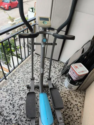 Elíptica Fitness Gris y Azul