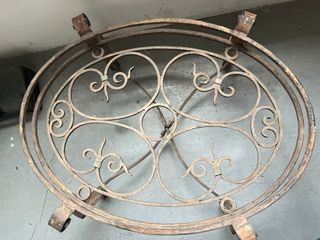 Conjunto de mesa jardín hierro forjado y cristal