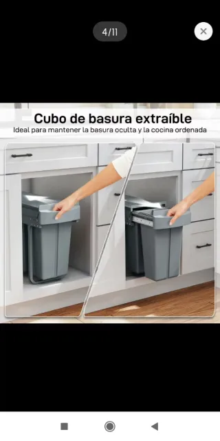 Cubo basura extraíble 20L+10L