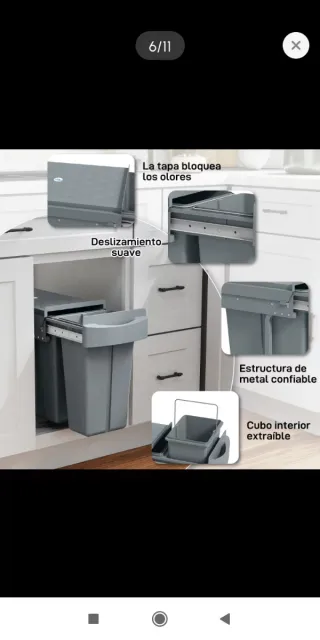 Cubo basura extraíble 20L+10L