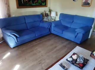 Conjunto de 2 sofás de tela