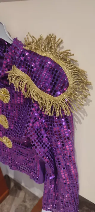 Disfraz Mayorette/Presentadora Morado y Dorado