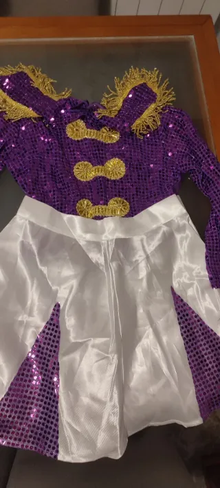 Disfraz Mayorette/Presentadora Morado y Dorado