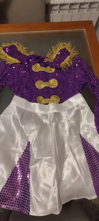 Disfraz Mayorette/Presentadora Morado y Dorado