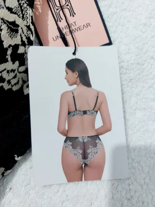 Conjunto Lencería Encaje Negro 95C