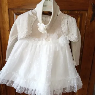 Vestido bebé tul blanco