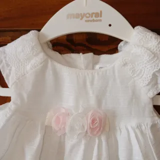 Vestido bebé tul blanco