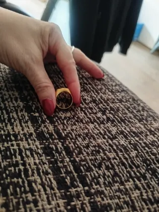 Anillo Tous Vermeil con Piedra Negra