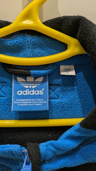 Sudadera polar Adidas rayas azul/negro Talla L