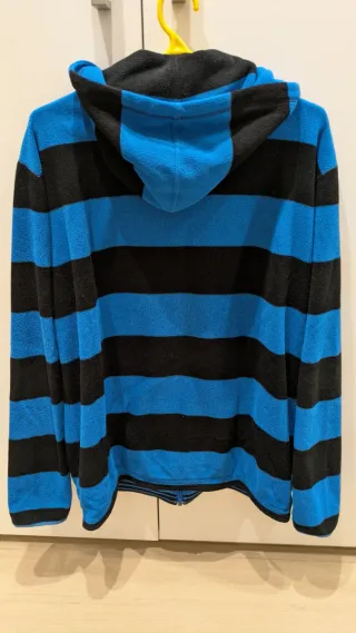 Sudadera polar Adidas rayas azul/negro Talla L