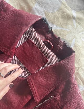 Chaqueta cuero granate