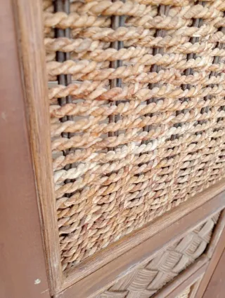 Biombo Ratan Vintage 4 Paneles