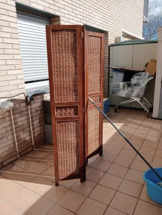 Biombo Ratan Vintage 4 Paneles