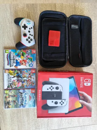 Nintendo Switch OLED Blanca + Juegos