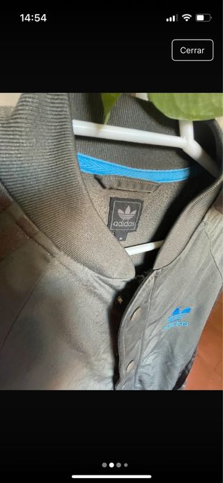 Chaqueta Adidas Gris Logo Grande Talla M