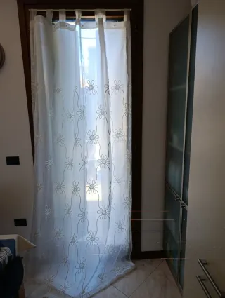 Tenda doppia trasparente con fiori