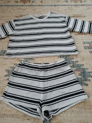 Conjunto punto rayas zara