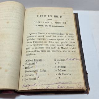 Libro RISORGIMENTO Ottolini Compagnia Medici 1884