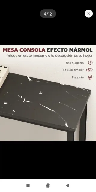 Mesa Consola recibidor Estrecha 100x20x60