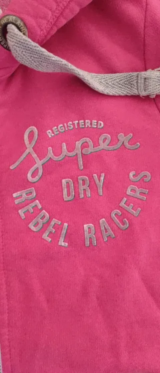 Felpa Superdry donna zip rosa, Tg M