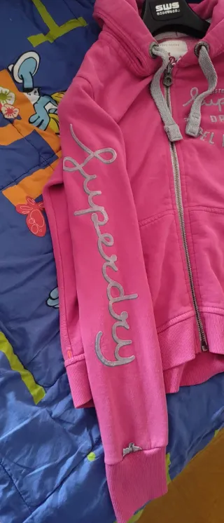 Felpa Superdry donna zip rosa, Tg M