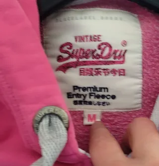 Felpa Superdry donna zip rosa, Tg M