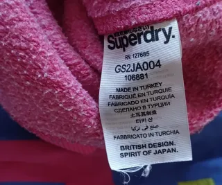Felpa Superdry donna zip rosa, Tg M