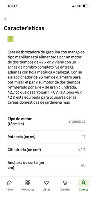 Desbrozadora Alpina Gasolina ABR 42 D