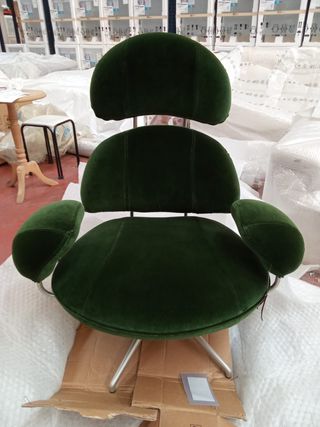 Butaca  de diseño Natuzzi Terciopelo Verde Diseño