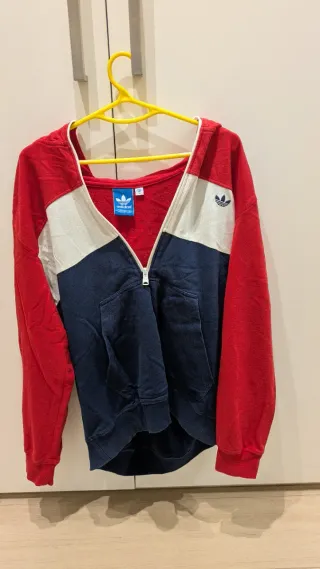 Sudadera Adidas Tricolor Media Cremallera Talla XL