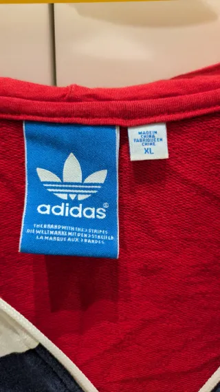 Sudadera Adidas Tricolor Media Cremallera Talla XL