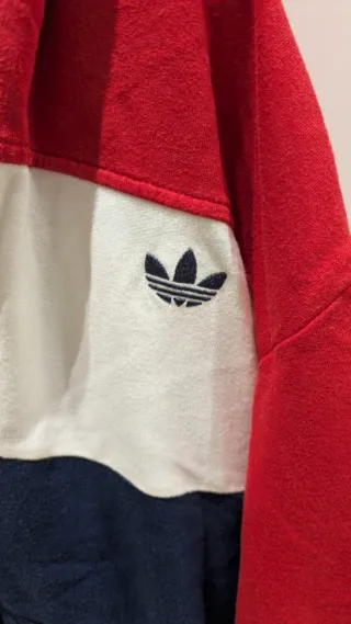 Sudadera Adidas Tricolor Media Cremallera Talla XL