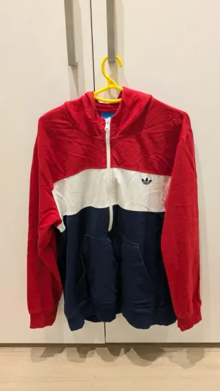 Sudadera Adidas Tricolor Media Cremallera Talla XL