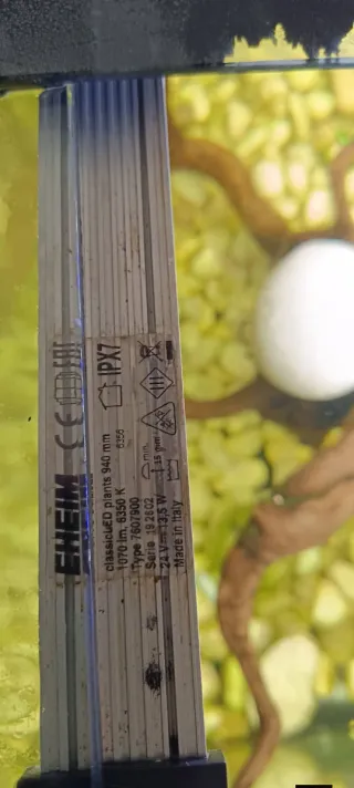 Acuario con lámparas y filtro