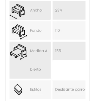 Sofá chaise longue modular tela gris