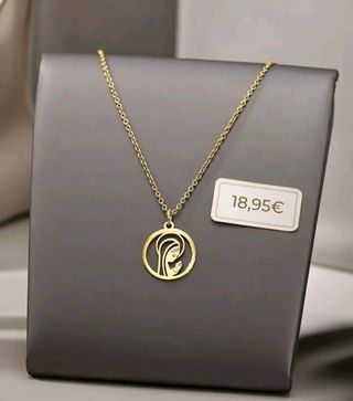 Collar Medalla Virgen María Baño Oro