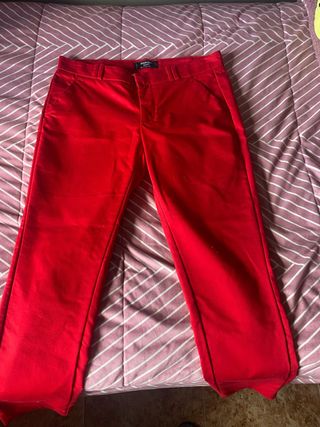Pantalón Mango Rojo Talla 38