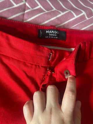 Pantalón Mango Rojo Talla 38