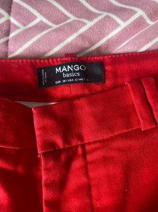 Pantalón Mango Rojo Talla 38