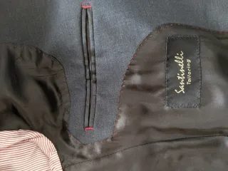 Giacca Santinelli grigia con fodera rossa