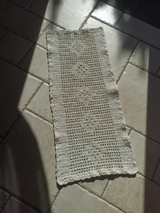 Tappeto uncinetto cotone pesante beige