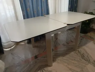 Mesa Comedor Blanca 90x90 Extensible 90x180