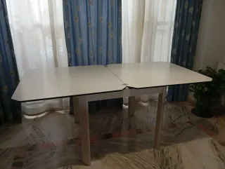 Mesa Comedor Blanca 90x90 Extensible 90x180