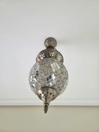 Lámpara de techo mosaico cristal y metal