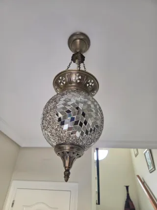 Lámpara de techo mosaico cristal y metal