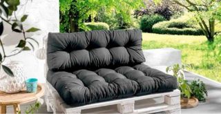 Cuscini Imbottiti per Pallet da Esterno Grigi